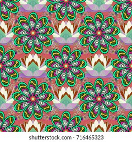 Nice Floral pattern in the small flower. Seamless floral pattern with flowers, watercolor. Vector pattern.
