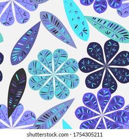 Nice floral pattern. Vector seamless floral pattern. Spring decoration. Vector illustration isolated. Abstract vector background. 
