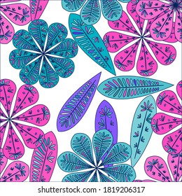 Nice floral pattern. Vector seamless floral pattern. Spring decoration. Vector illustration isolated. Abstract vector background. 