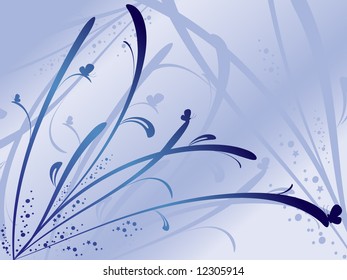 nice floral vector backdrop with butterflies. Simple gradients used.