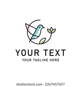 Nice Flower calli and bird Icon Stock Illustration, Flower calli and bird Logo Vector Image, Flower calli and bird Logo Vector