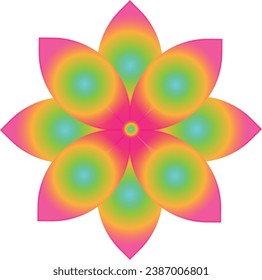 está muy bien decorado con un gradiente de flores