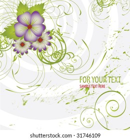 Nice flower grunge background. Vector illustration for your text