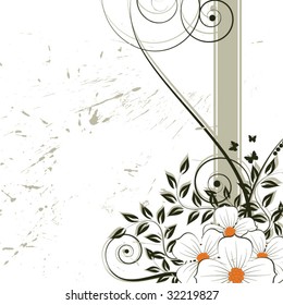Nice flower grunge background. Vector illustration for your text