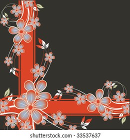 Nice flower grunge background. Vector illustration for your text