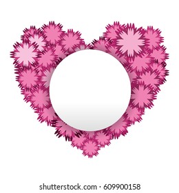 nice flowers in form heart decoration