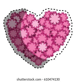 nice flowers in form heart decoration