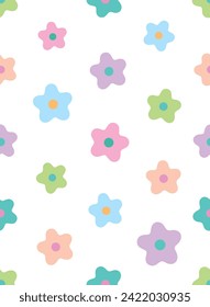 Nice flowers seamless pattern design. Vector illustration.