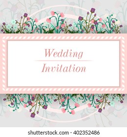 nice flowers wedding invitation