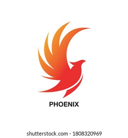 A Nice Flying Phoenix Fire Bird abstract Logo design vector template. Dove Eagle Logotype concept icon. Vector high quality design