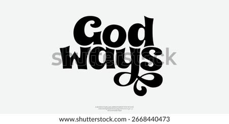 Nice font. God Ways is a bold swash serif display font with ornamental ligatures and rounded shapes  ideal for logos,headlines, posters, packaging, invitations, eye-catching branding. Upper lower cas
