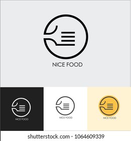 nice food for your nice logo concept. restaurant logo with fork on plate