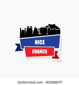 Nice, France ribbon banner - vector illustration