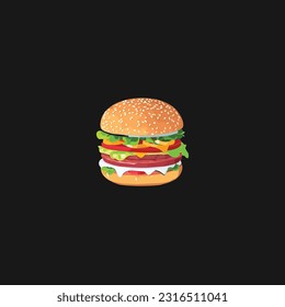 Un buen y fresco Vector Burger, ilustración Burger.