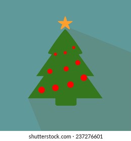 Nice and funny Christmas tree on the blue  background