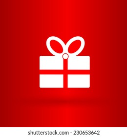 Nice and funny gift on the red background