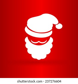 Nice  and funny icon of face of santa claus