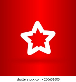Nice and funny star on the red background
