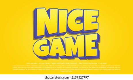 Nice game 3d style editable text effect 