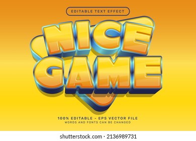 nice game 3d text effect and editable text effect