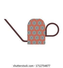 Nice garden watering can vector illustration in flat style. Garden equipment icon set isolated on white background. It can be used as a sample for the designer. Eps 8.