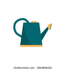 Nice garden watering can vector illustration in flat cartoon style. Concept of gardening. Modern gardening tool or agricultural implement used in horticulture and plant cultivation