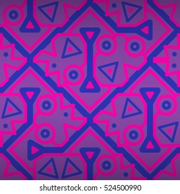 Nice geometrical seamless pattern background in maze style. Modern decor. Tangled tessellated repeatable backdrop. Colored, symmetrical design for carpet, web, wallpaper or other purpose.