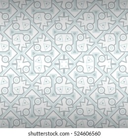 Nice geometrical seamless pattern background in meditative style. Intricate medley repeatable backdrop. Contemporary texture. Vivid, symmetric design for game, surface, game or other purpose.