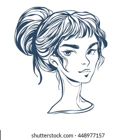 Nice gir. Line art,