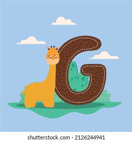 nice giraffe and letter G card