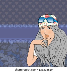 nice girl and background