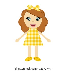 nice girl in checked dress