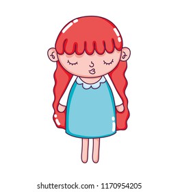 nice girl child with long hair