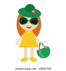 nice girl going to the beach