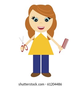 nice girl hairdresser