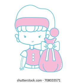 nice girl with hat and christmas bag