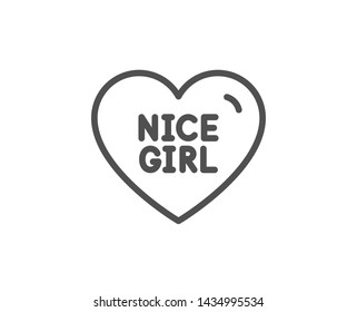 Nice girl line icon. Sweet heart sign. Valentine day love symbol. Quality design element. Linear style nice girl icon. Editable stroke. Vector