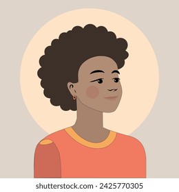 Nice girl portrait. Afro woman. Female portrait