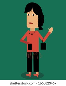 nice girl , vector art 