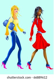 NICE GIRLS GOING TO SHOPPING