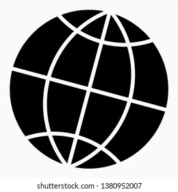 Nice globe icon in black