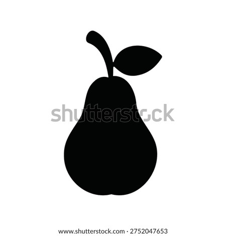 Nice glyph Pear silhouette icon vector flat design.