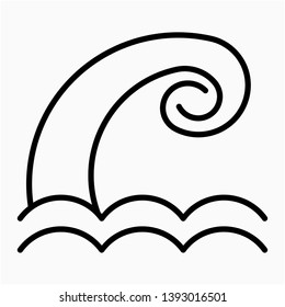 Nice Glyph Tsunami vector icon