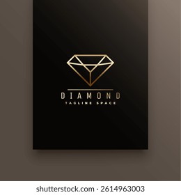 nice golden diamond logo template with tagline space 