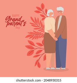 nice grandparent day poster with couple