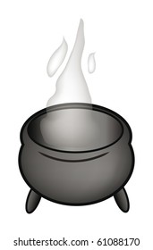 nice gray cartoon pot isolated over white background