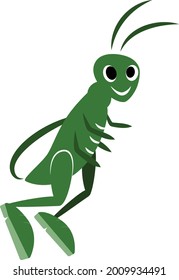 Nice and Green Grasshopper (Vector)
