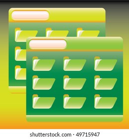 nice green window with folders
