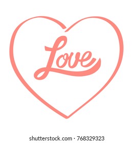 nice greeting card for Valentine's day with lettering and heart silhouette