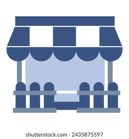 Nice grocery shop vector art illustration.